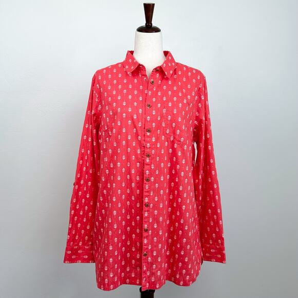 Duluth Trading Co. Hemp/Organic Cotton Floral Tunic Shirt NWT - Picture 1 of 8